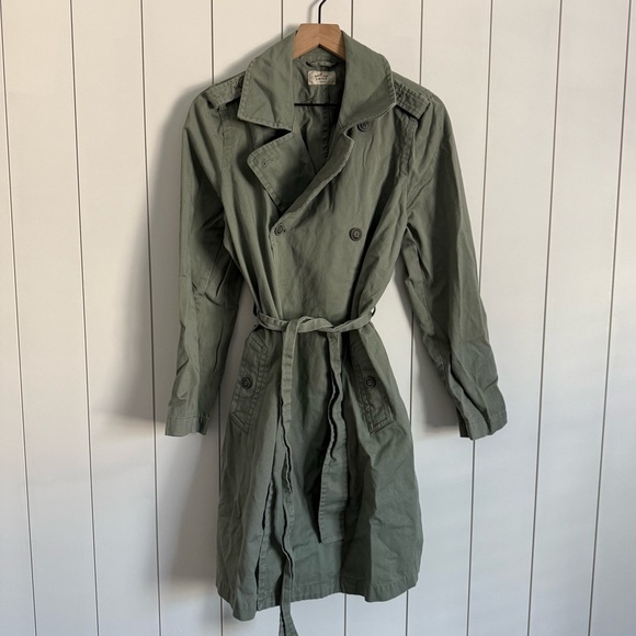 Marine Later Kelly Trench Coat Green - Picture 6 of 8